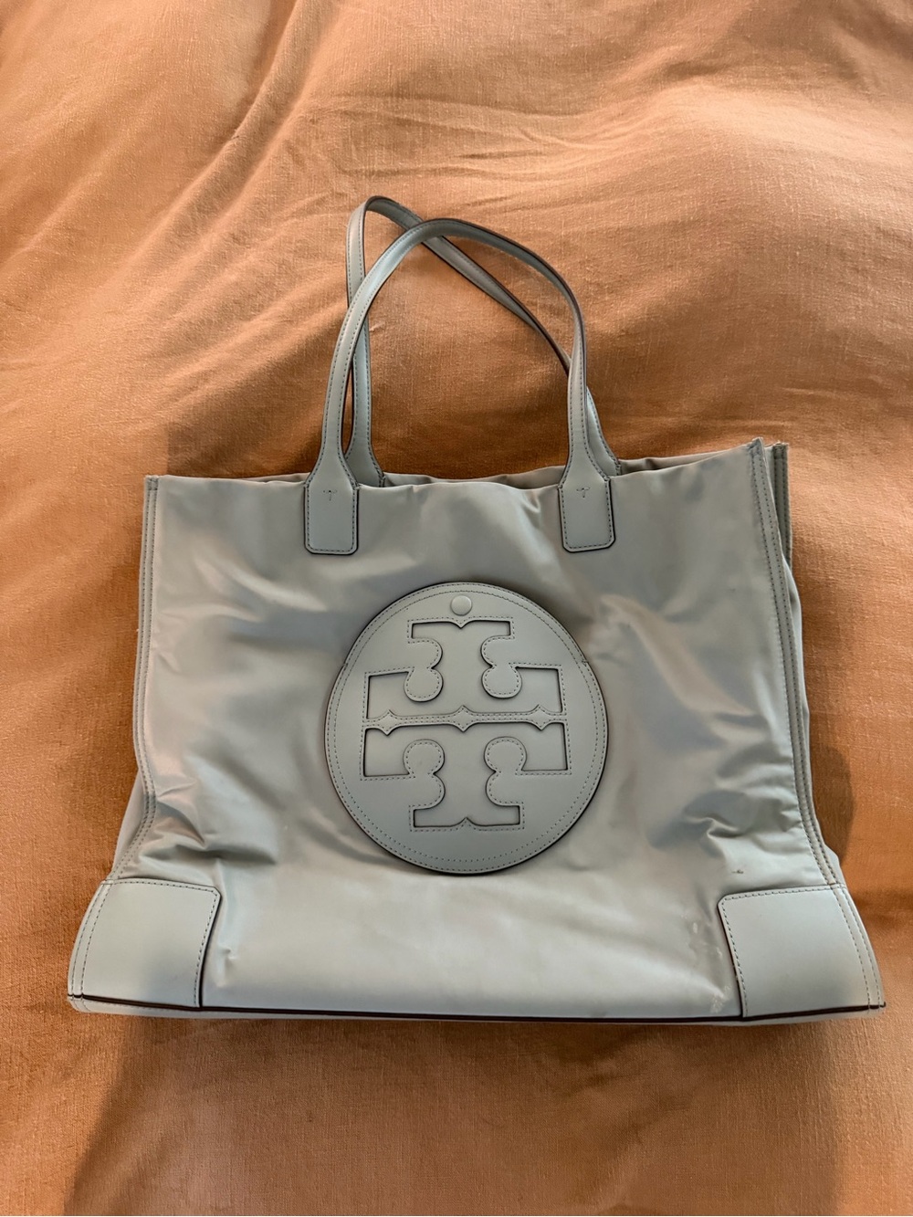 Tory Burch Light Gray Logo Tote